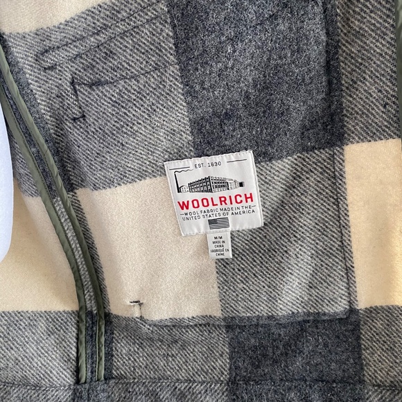 Woolrich Giant Buffalo Wool Coat in grey and ivory Size M - Picture 11 of 14